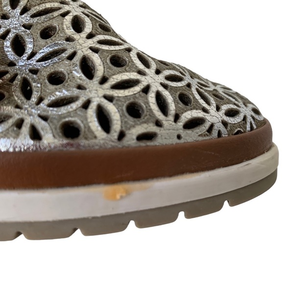 Spring Step Tulisa Metallic Silver Slip On Laser Cut Loafer Women's EU 39 US 8.5 - Picture 14 of 15